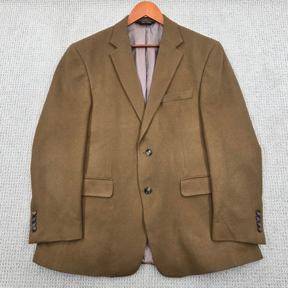 Jos A Bank Mens 42R Wool Cashmere Blazer Sport Coat Olive Brown 2-Button Jacket